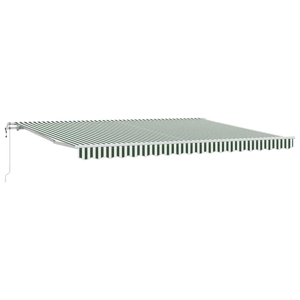 vidaXL Einziehbare Markise 450 x 300 cm Grün und Weiß
