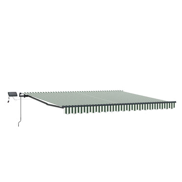 vidaXL Einziehbare Markise Grün und Weiß 450 x 300 cm Stoff