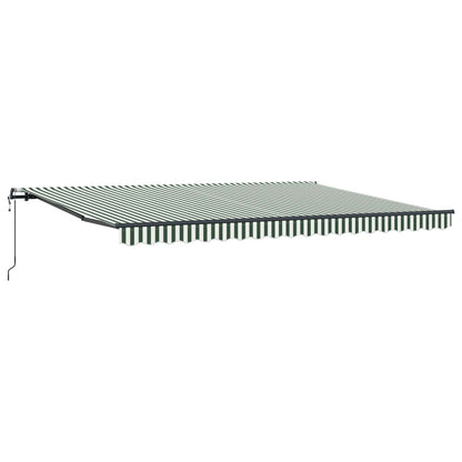 vidaXL Einziehbare Markise Grün und Weiß 450 x 300 cm Stoff