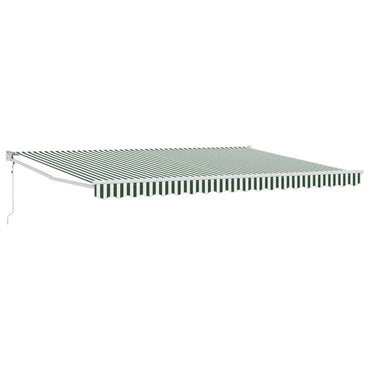 vidaXL Markise Gestreift Grün und Weiß 4,5 × 3 m Polyester und Metall