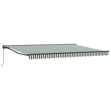vidaXL Einziehbare Markise Grün und Weiß 450x300 cm Stoff