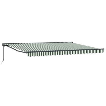 vidaXL Einziehbare Markise Grün und Weiß 450x300 cm Stoff
