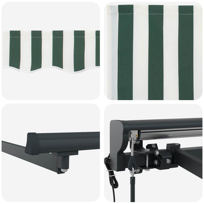 vidaXL Einziehbare Markise Grün und Weiß 450x300 cm Stoff