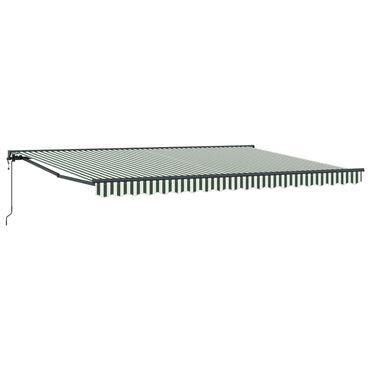 vidaXL Einziehbare Markise Grün und Weiß 450x300 cm Stoff