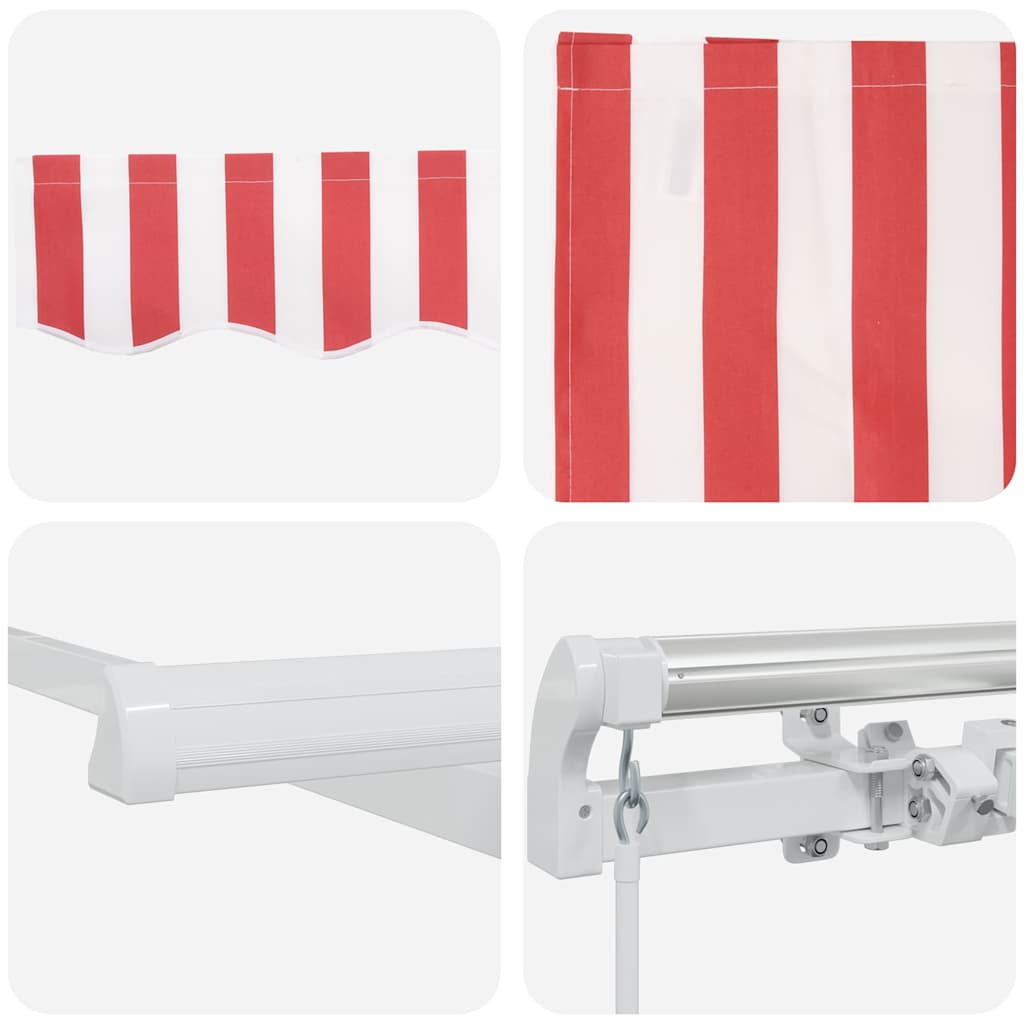 vidaXL Markise Rot und Weiß 450 x 350 x 165 cm Polyester