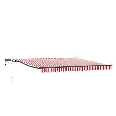 vidaXL Einziehbare Markise Rot und Weiß 450 x 350 cm Stoff