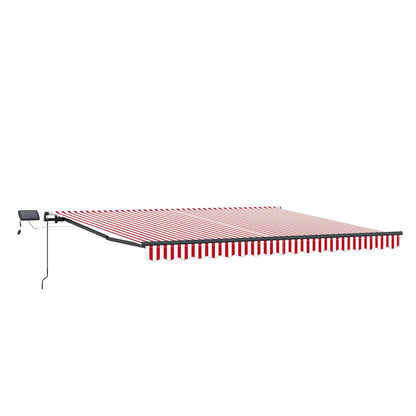 vidaXL Einziehbare Markise Rot und Weiß 450 x 350 cm Stoff