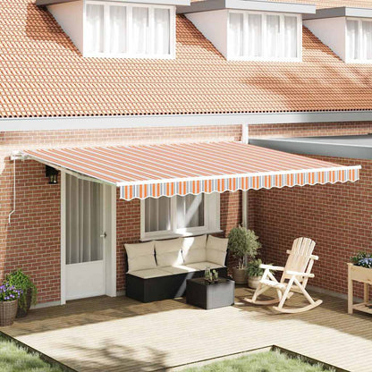 vidaXL Markise Gestreift Mehrfarbig 4,5 × 3,5 m Polyester und Metall