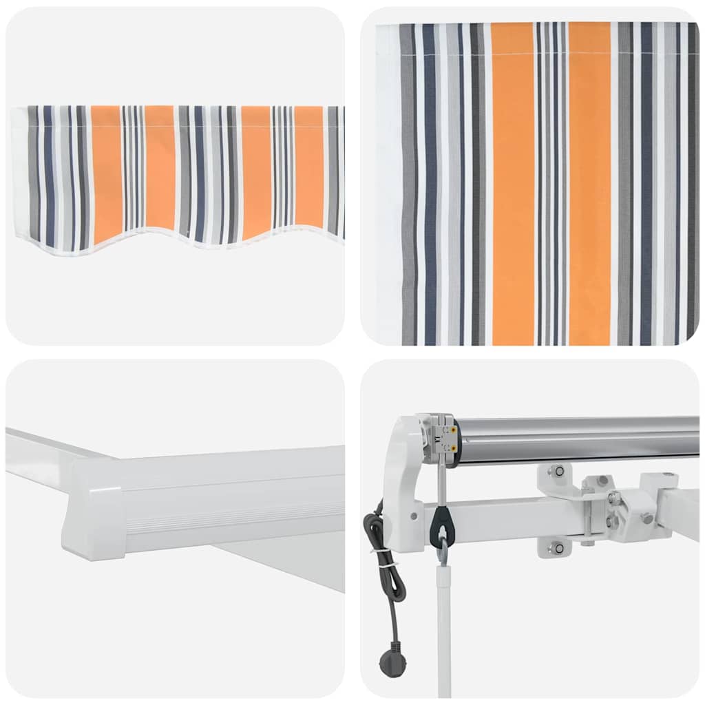 vidaXL Einziehbare Markise 450 x 350 cm Mehrfarbig