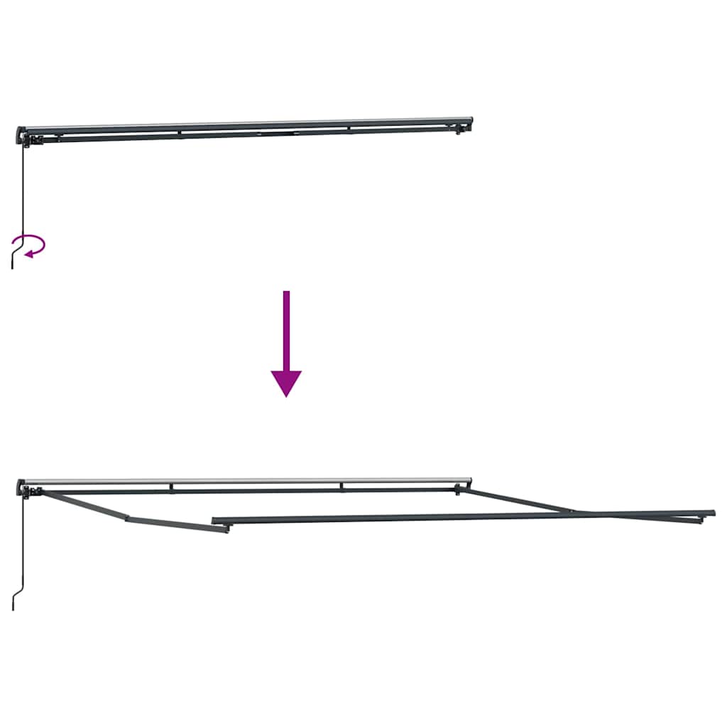vidaXL Einziehbare Markise Mehrfarbig 450 x 350 cm Stoff