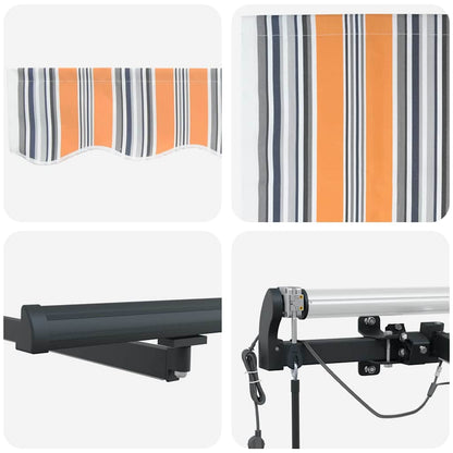 vidaXL Einziehbare Markise mit Mehrfarbig 450 x 350 cm Stoff