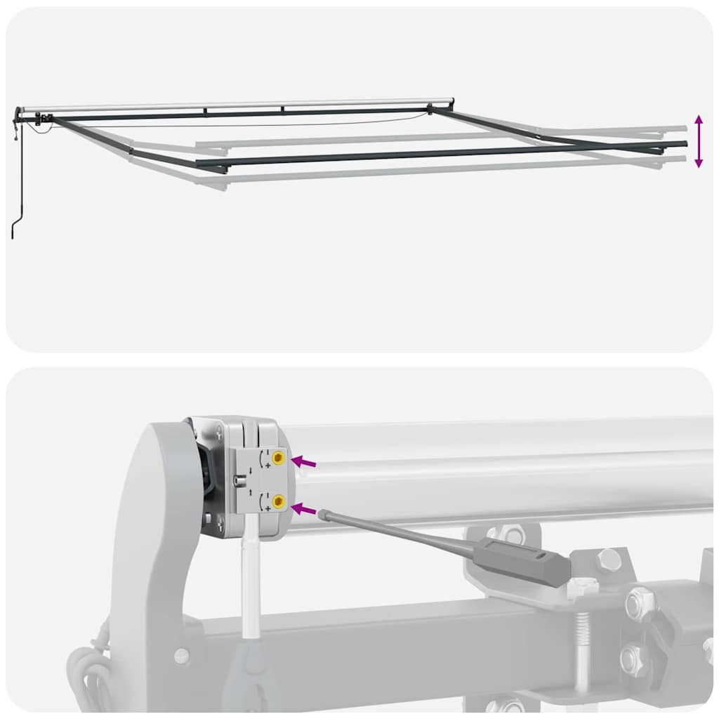 vidaXL Einziehbare Markise mit Mehrfarbig 450 x 350 cm Stoff