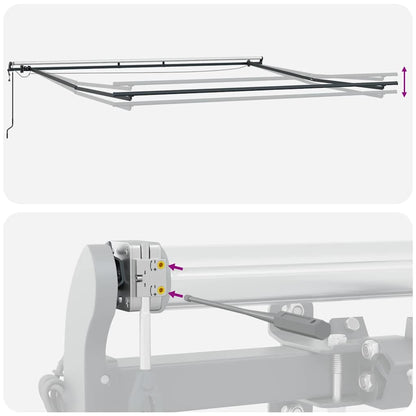 vidaXL Einziehbare Markise mit Mehrfarbig 450 x 350 cm Stoff