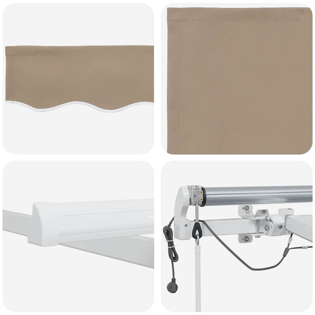 vidaXL Einziehbare Markise Beige 450 x 350 cm Stoff und Metall