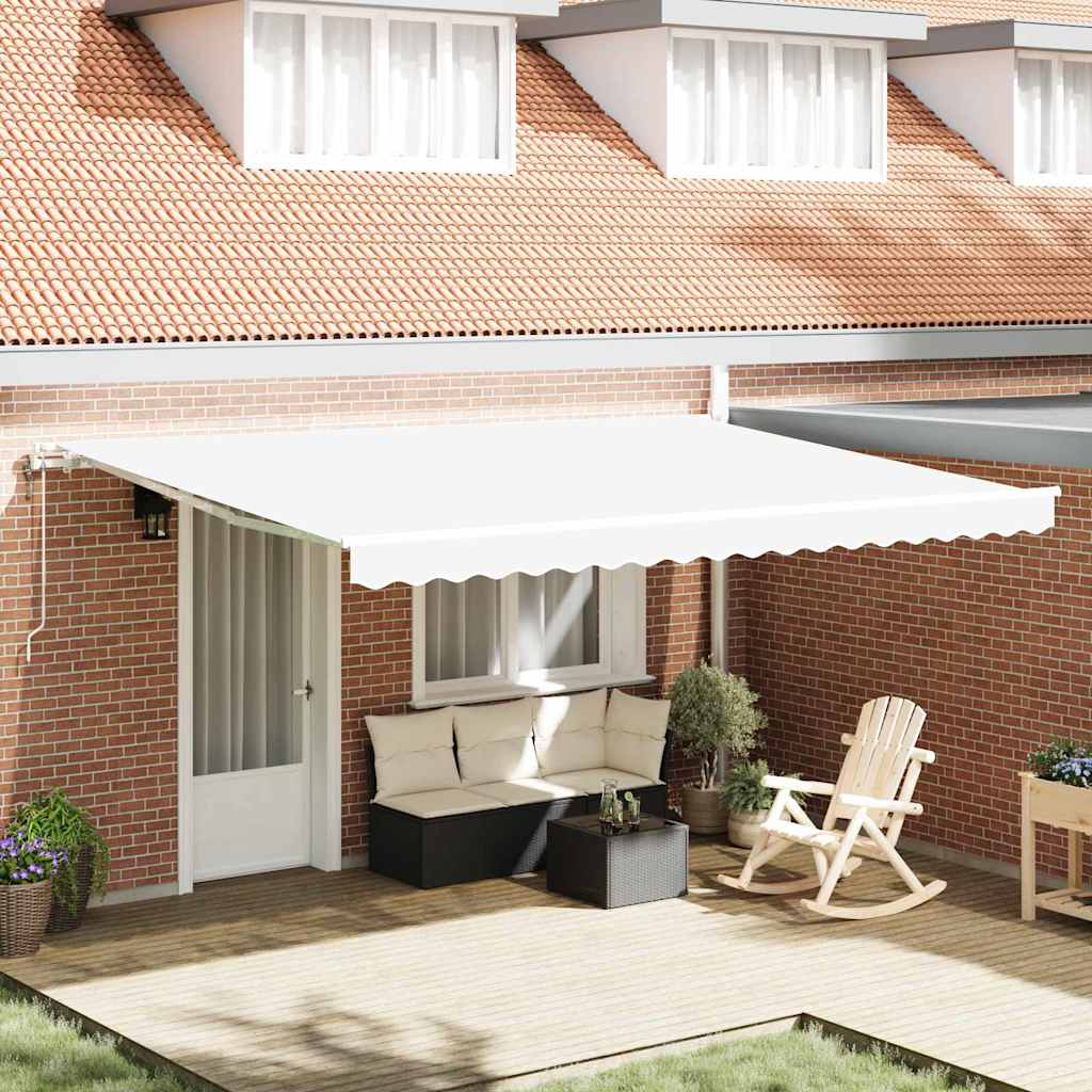vidaXL Einziehbare Markise Weiß 450 x 350 cm Weiß