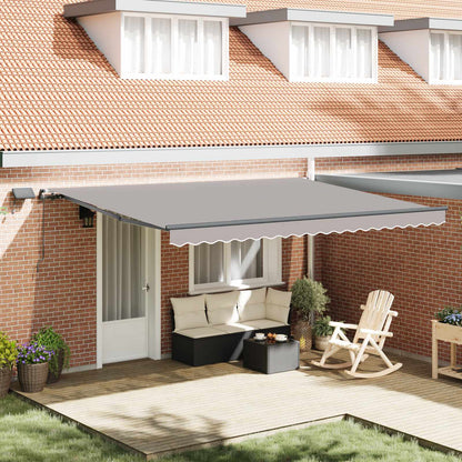 vidaXL Einziehbare Markise Hellgrau 450 x 350 cm Stoff