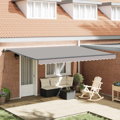vidaXL Einziehbare Markise Hellgrau 450 x 350 cm Stoff