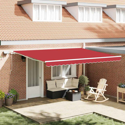 vidaXL Einziehbare Markise Rot 450 x 350 cm Stoff und Stahl