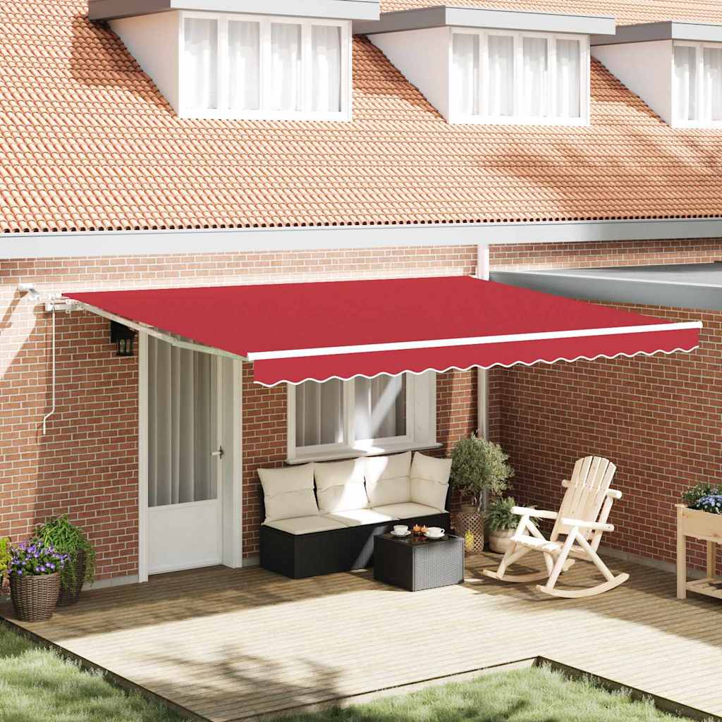 vidaXL Einziehbare Markise Rot 450 x 350 cm Stoff und Metall