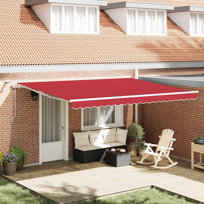 vidaXL Einziehbare Markise Rot 450 x 350 cm Stoff und Metall