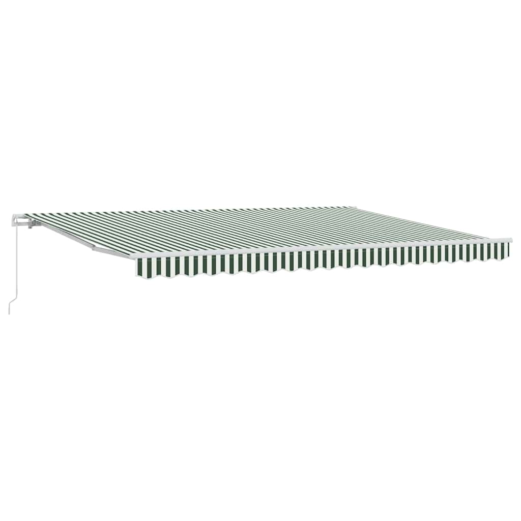 vidaXL Einziehbare Markise Grün und Weiß 450 × 350 cm Stoff und Metall
