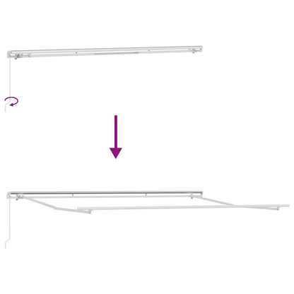 vidaXL Einziehbare Markise Grün und Weiß 450 × 350 cm Stoff und Metall