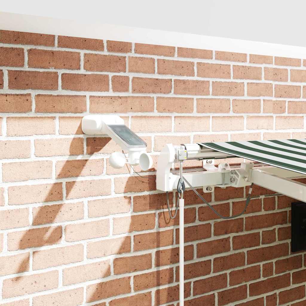 vidaXL Einziehbare Markise Grün und Weiß 450 x 350 cm Stoff und Metall