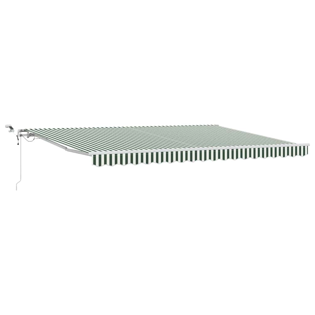 vidaXL Einziehbare Markise Grün und Weiß 450 x 350 cm Stoff und Metall