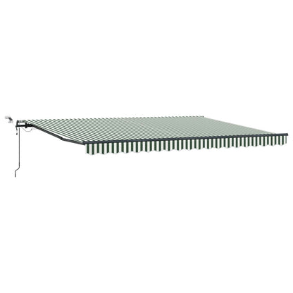 vidaXL Einziehbare Markise mit Grün und Weiß 450 x 350 cm Stoff