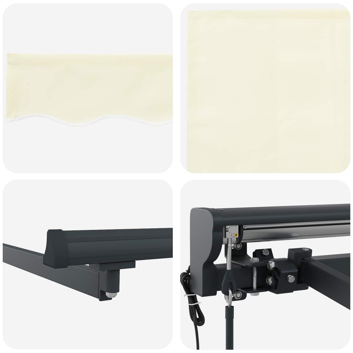vidaXL Einziehbare Markise Creme 500 x 300 cm Polyester und Metall