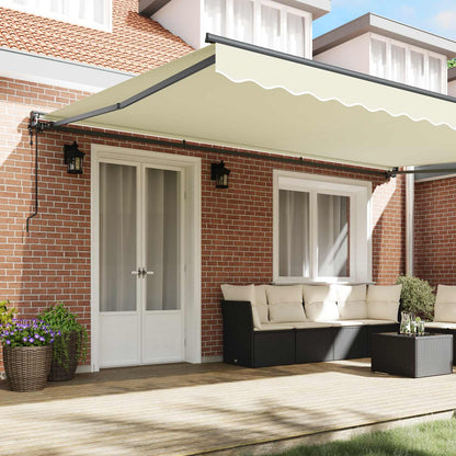 vidaXL Einziehbare Markise Creme 500 x 300 cm Polyester und Metall