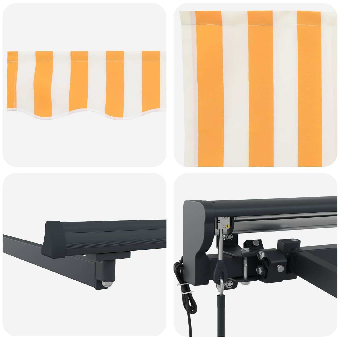 vidaXL Auvent rétractable jaune et blanc 500 x 300 cm