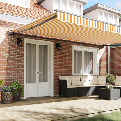 vidaXL Auvent rétractable jaune et blanc 500 x 300 cm