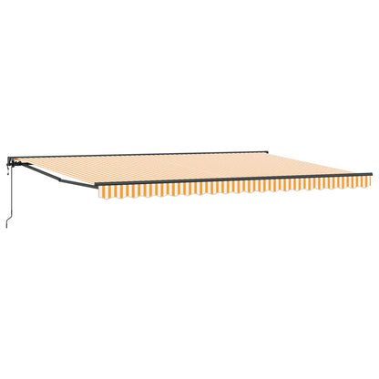 vidaXL Auvent rétractable jaune et blanc 500 x 300 cm