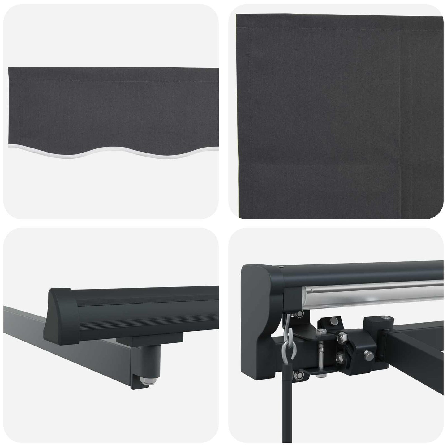 vidaXL Einziehbare Markise Anthrazit 500 x 300 cm Polyester und Metall