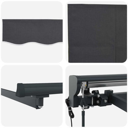 vidaXL Store banne rétractable anthracite 500 x 300 cm en polyester et métal