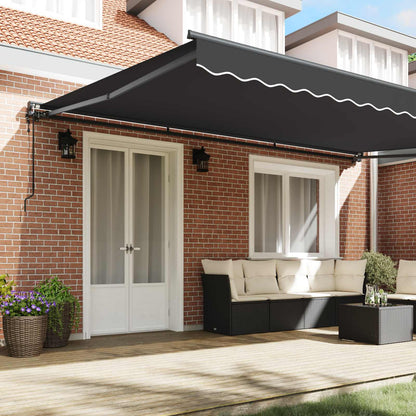 vidaXL Store banne rétractable anthracite 500 x 300 cm en polyester et métal
