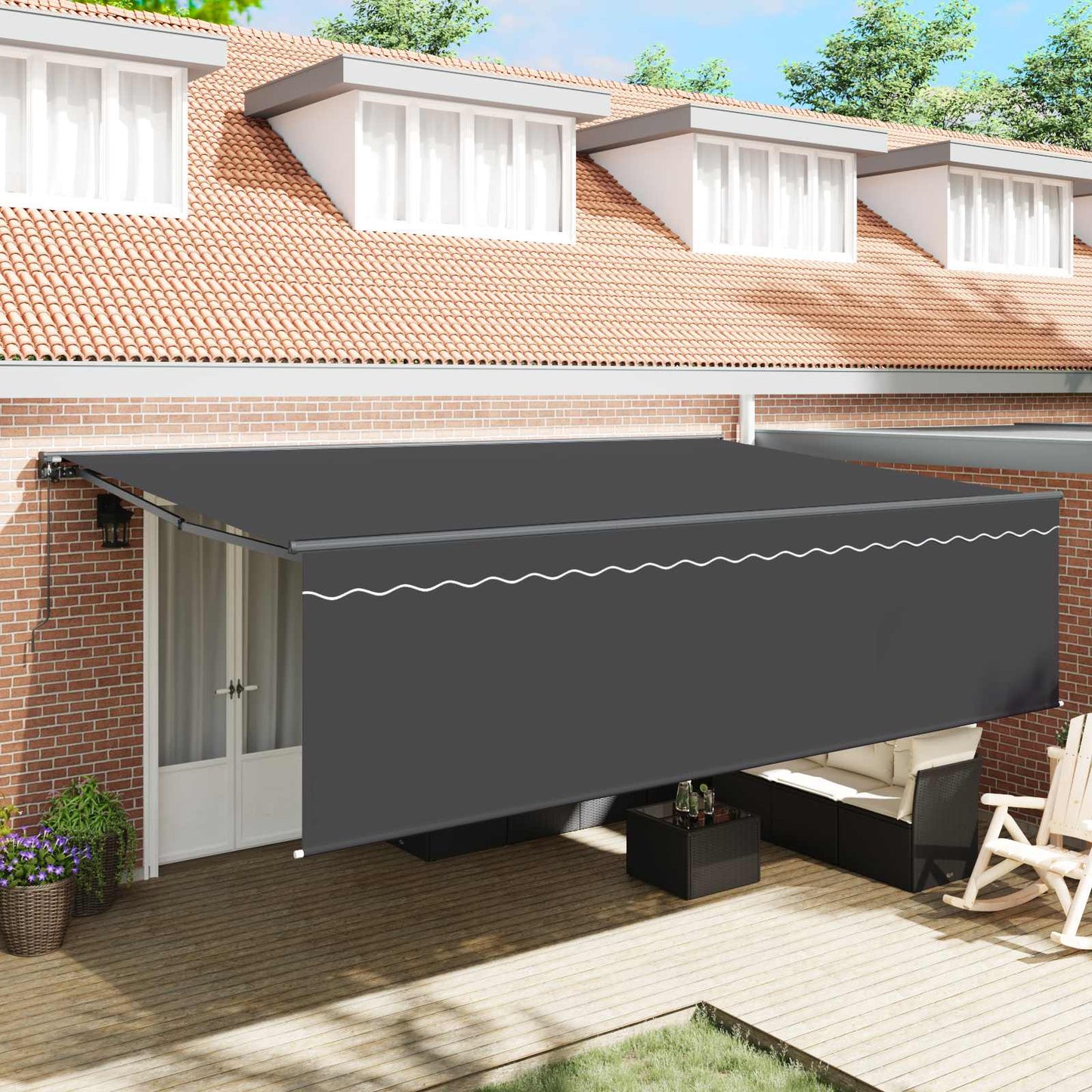vidaXL Einziehbare Markise Anthrazit 500 x 300 cm