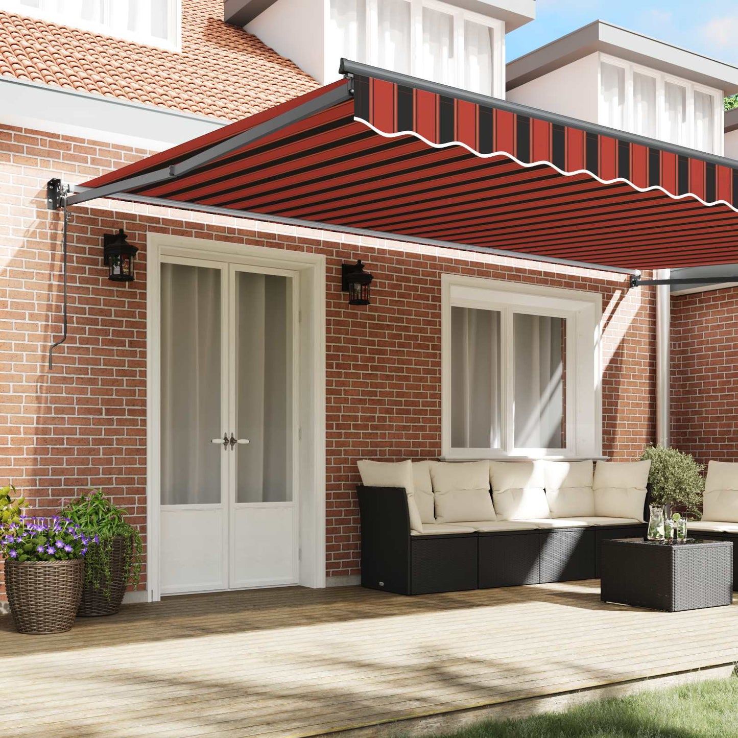 vidaXL Markise Orange und Braun 500 x 300 x 165 cm