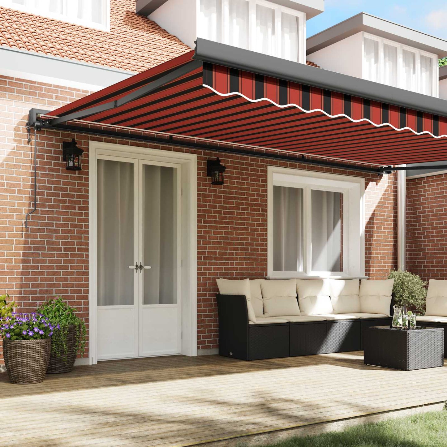 vidaXL Markise Orange und Braun 500 x 300 x 165 cm