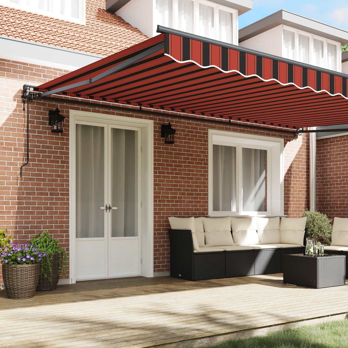 vidaXL Einziehbare Markise Orange und Schwarz 500 x 300 cm