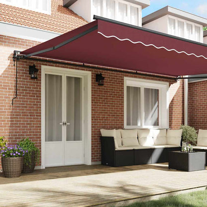 vidaXL Einziehbare Markise Bordeauxrot 500 x 300 cm