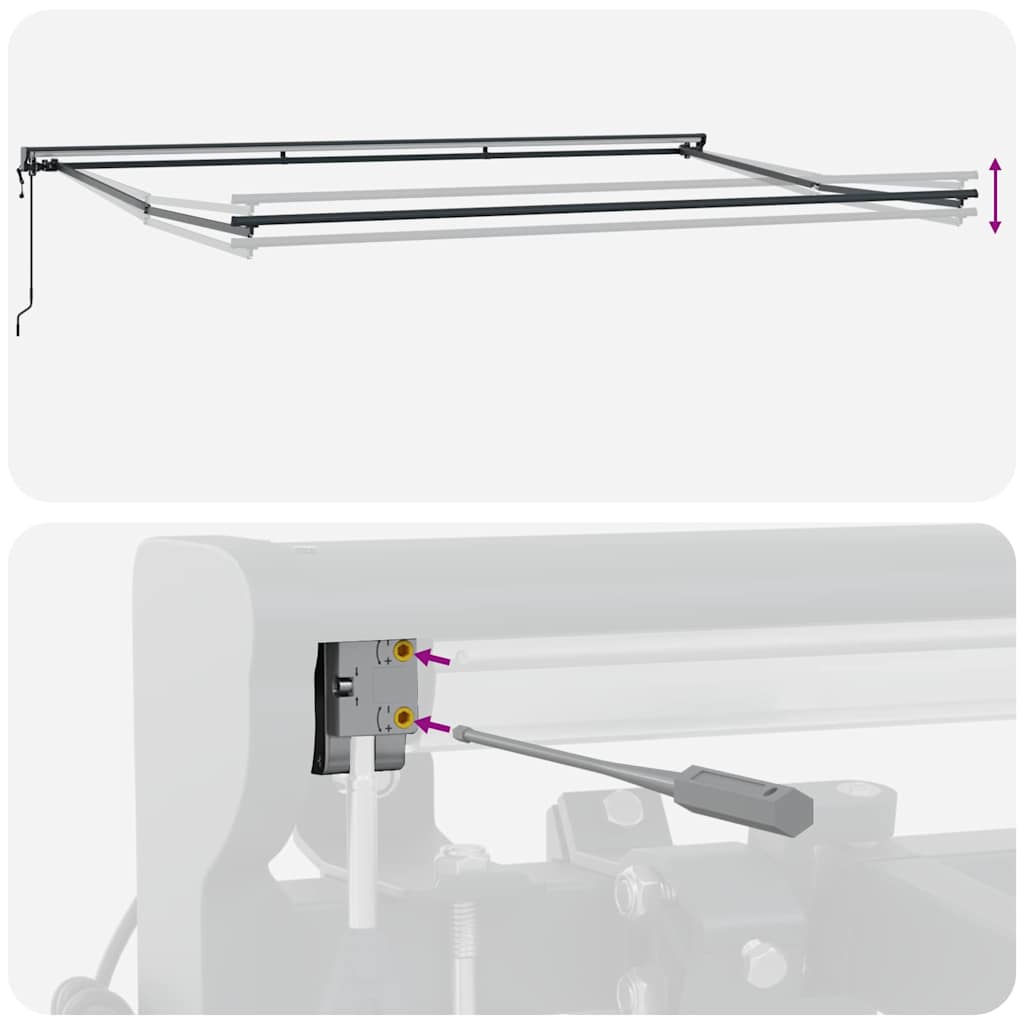 vidaXL Einziehbare Markise Bordeauxrot 500 x 300 cm