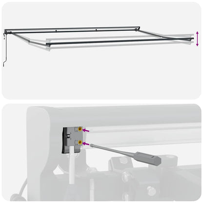 vidaXL Einziehbare Markise Bordeauxrot 500 x 300 cm