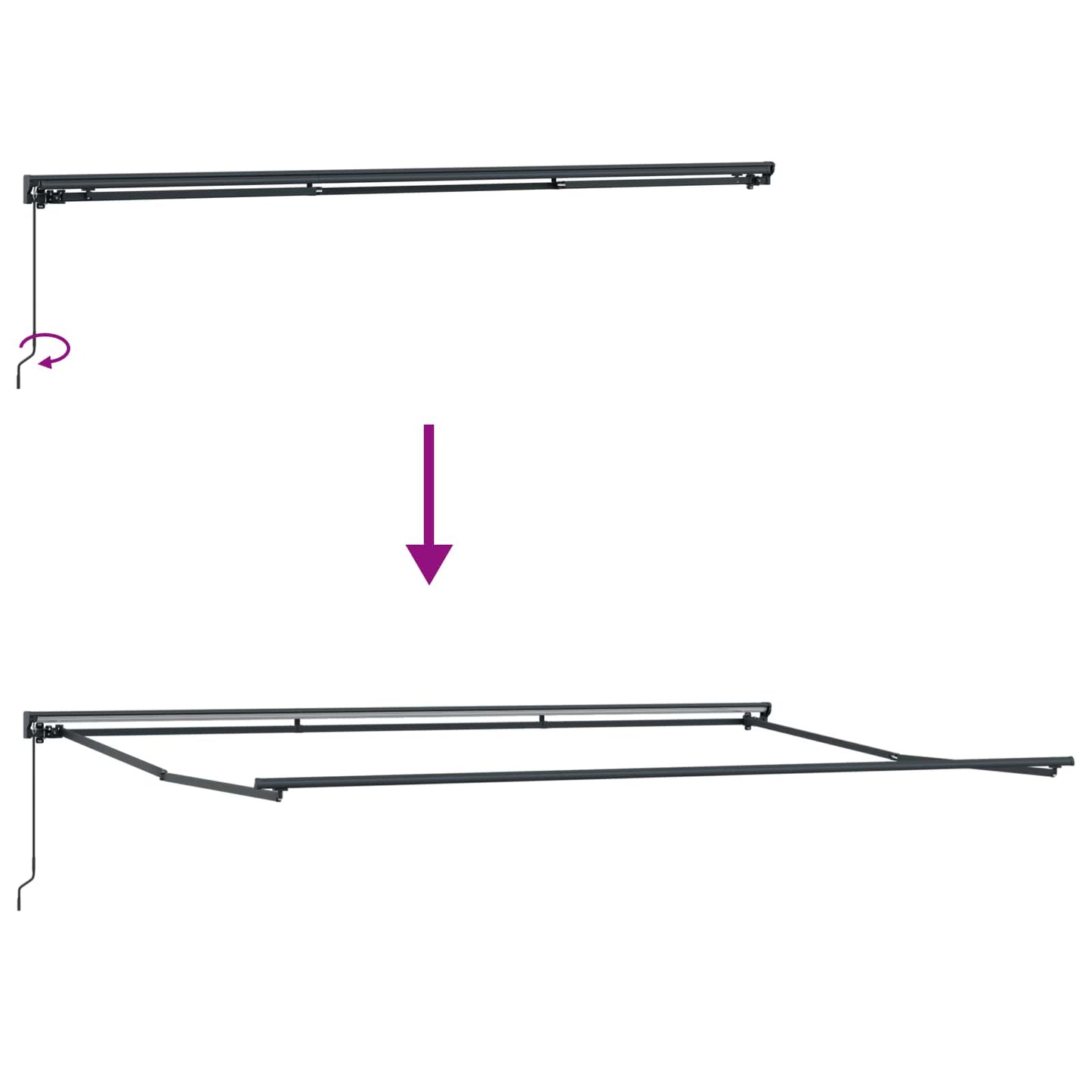 vidaXL Einziehbare Markise Braun 500 x 300 cm Polyester und Metall