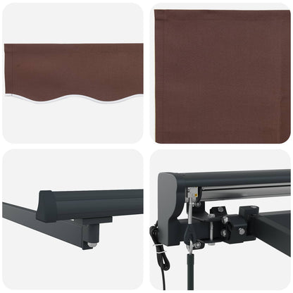 vidaXL Einziehbare Markise Braun 500 x 300 cm Polyester und Metall