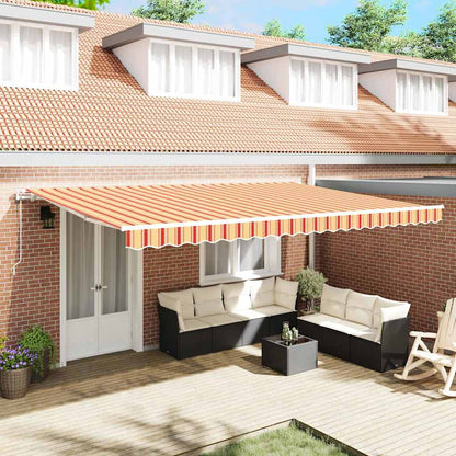 vidaXL Store banne rétractable Jaune et orange 500 x 300 cm en tissu