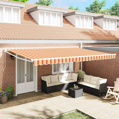 vidaXL Markise Gelb und Orange 500 x 300 x 165 cm Polyester und Metall