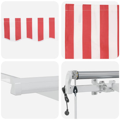 vidaXL Einziehbare Markise 500 x 300 cm Rot und Weiß