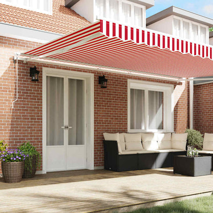 vidaXL Einziehbare Markise 500 x 300 cm Rot und Weiß